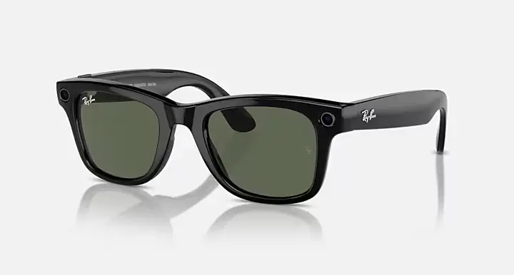 RAY BAN META 4006 WAYFARER BLACK G15 GREEN